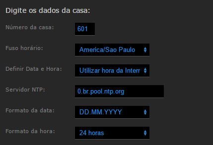 configuração servidor